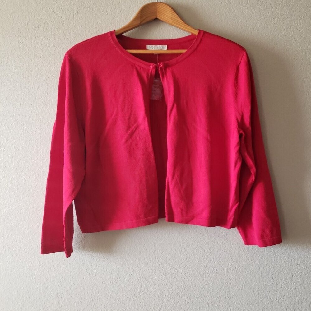 Eva Mendes Red Women's Cardigan Sweater With Rose Buttons Size XL